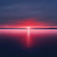 Fototapeta premium Pink sunset over calm water