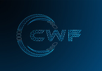 CWF low poly letter logo vector design. CWF lower poly logo design.