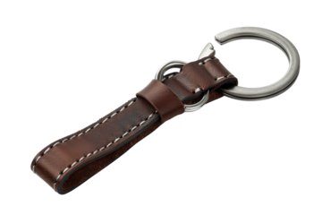 Leather Keychain Display Isolated On White Background