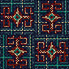 Midnight Tribal Mosaic - Turquoise Accent