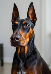 black and brown dog sitting on the floor