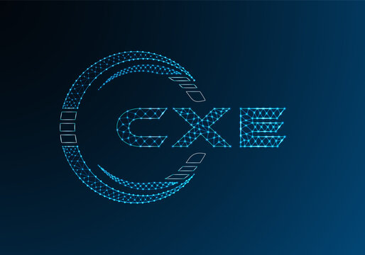 CXE low poly letter logo vector design. CXE lower poly logo design.
