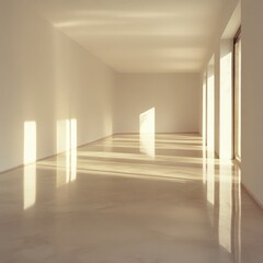 Empty room with sunlight