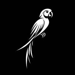 Naklejka premium White Parrot Silhouette