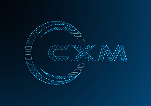 CXM low poly letter logo vector design. CXM lower poly logo design.