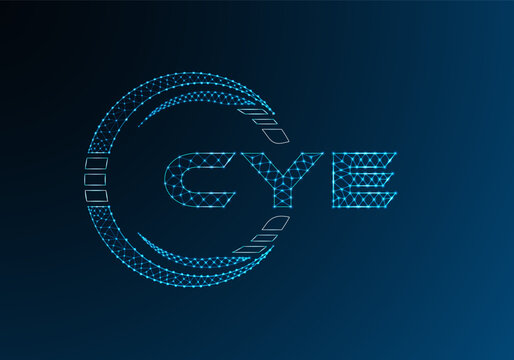 CYE low poly letter logo vector design. CYE lower poly logo design.