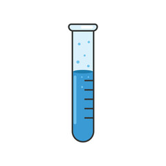 Test tube illustration isolated on white. Lab utensil illustration.