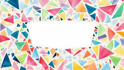 Colorful Abstract Triangles Form a Border Around a Blank Space