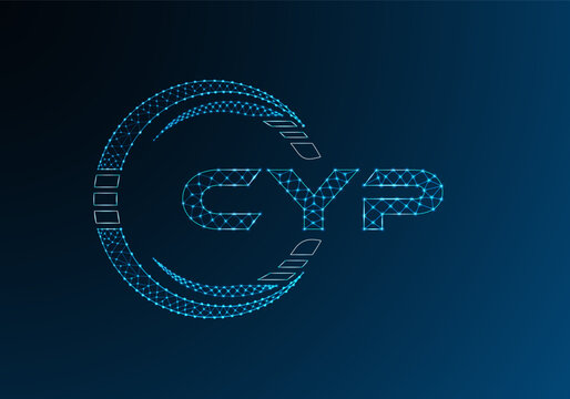 CYP low poly letter logo vector design. CYP lower poly logo design.