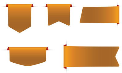 Collection of Yellow Ribbon-Style Elements for Web and Print