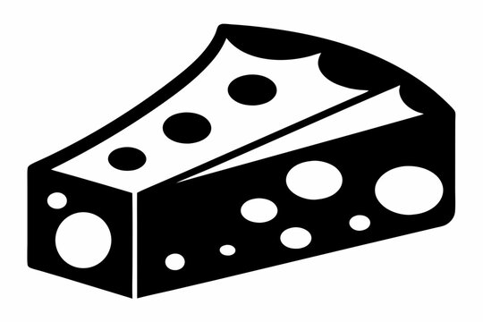 recommend clip art: cheese silhouette line art vector on white background