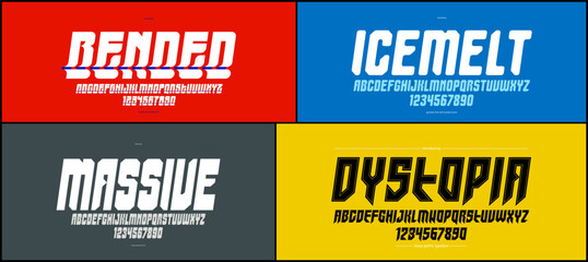 Bold and elegant vector fonts set, beautiful massive letters alphabets, thick typeface collection, perfect for logo creation, heavy and beautiful letters set.