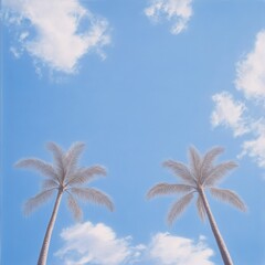 Palm trees against sunny sky
