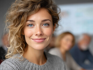 Confident entrepreneur presents innovative ideas to engaged investors in modern meeting room setting