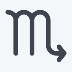 Icon Scorpio. related to Astrology symbol. glyph style. design editable