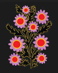 AESTHETIC BLOOMING FLWOER DIGITAL ILLUSTRATION