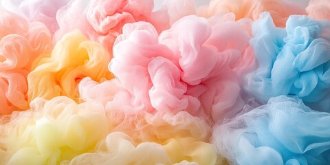 Fototapeta premium Pastel-colored ink swirls in water, creating a dreamy, abstract texture