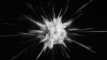 Obraz premium White powder explosion on black background