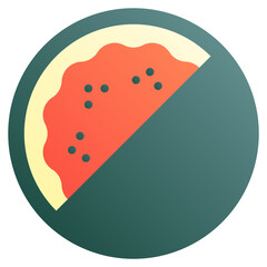 Watermelon. Editable vector icon, coloured.