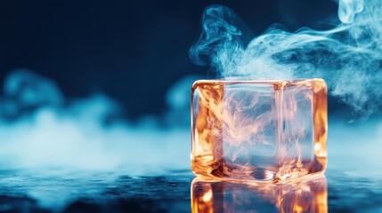 A dazzling image of cubes enveloped in smoke captures the concept of mystery, inviting viewers to explore the unknown aspects created by the swirling tendrils.