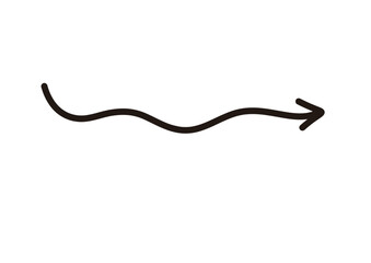 太ペンで手描きしたような矢印