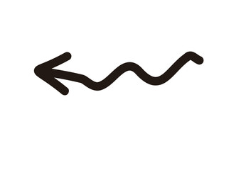 太ペンで手描きしたような矢印