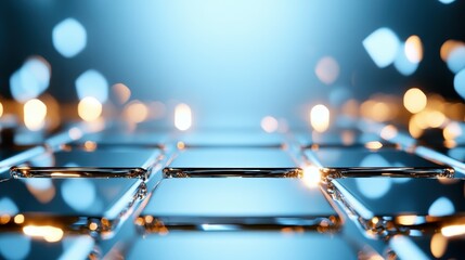 These glossy glass tiles create an eye-catching pattern with reflected lights, illustrating a beautiful interplay of textures and shapes that captivate the viewer's imagination.