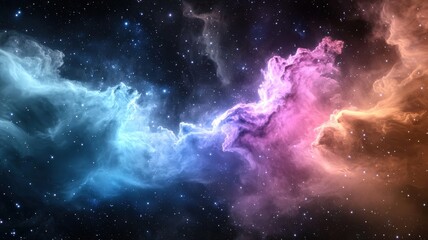 Obraz premium Colorful Nebula and Starfield in Deep Space nebula space galaxy starfield cosmos universe astronomy