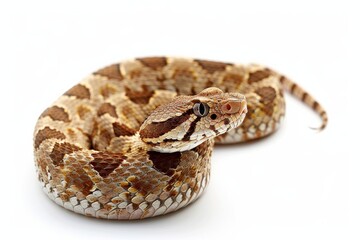 Obraz premium Russell's Viper: Venomous Serpent of South Asia Isolated On White Background