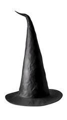Fototapeta premium A classic black witch hat, perfect for Halloween or magical themes, showcasing tradition and mystery.