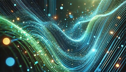 Stunning Abstract Neon Waves with Futuristic Bokeh - Generative AI