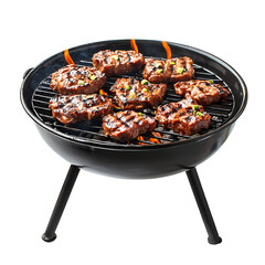 Delicious grilled meat sizzling on a barbecue, perfect for summer gatherings and outdoor cooking.