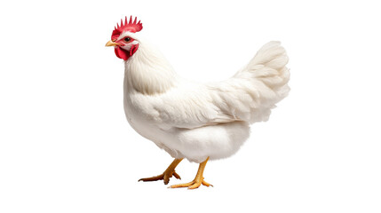 Fototapeta premium White hen standing on a transparent background