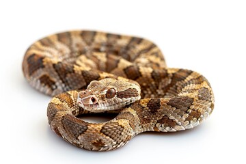 Obraz premium Venomous Saw-Scaled Snake Isolated On White Background