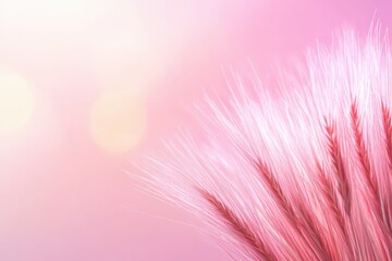 Obraz premium Pink wheat stalks close up