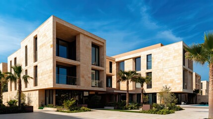 Fototapeta premium Modern luxury buildings against a serene sky