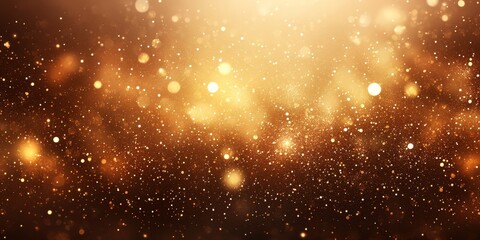 Fototapeta premium Abstract golden bokeh background for overlay design. Festive Christmas holiday lights.