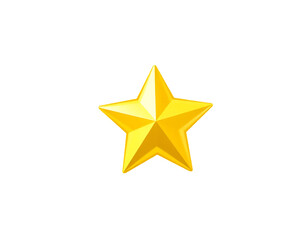 Golden Star on Transparent Background