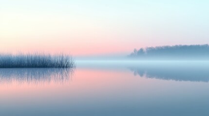Obraz premium fog over water at dawn