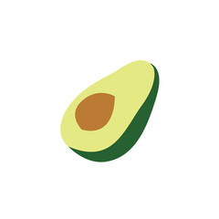 avocado food slice half vitamin vegetable fruit emoji vector symbol sign illustration icon