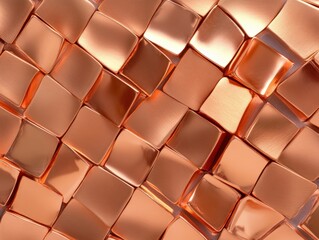 Naklejka premium Copper colored metal cubes background