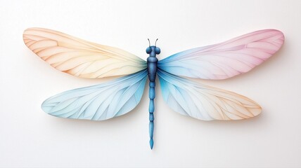 Pastel Dragonfly Art: Delicate Wings, Gradient Hues, Artistic Design dragonfly insect pastel colors