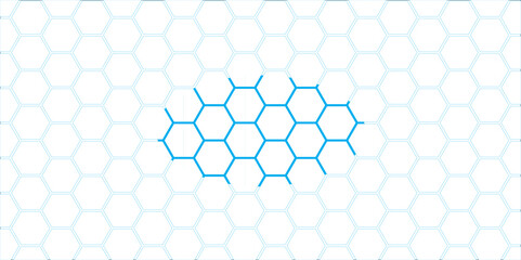 Abstract Blue Hexagonal Pattern Design with Geometric Shapes
