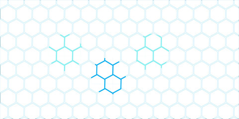 Blue abstract honeycomb hexagon pattern with a seamless geometric design