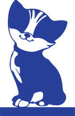 vector image of a blue cat