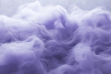 Fototapeta premium Abstract close-up of fluffy violet cloud-like material.