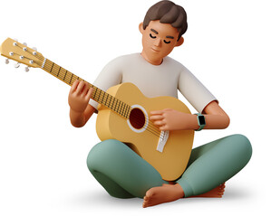 Obraz premium man plays guitar