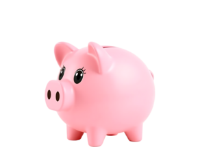 A cute pink piggy bank for savings