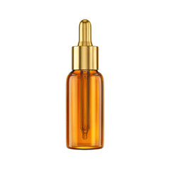 Naklejka premium Golden serum bottle mockup design on transparent background