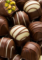 Tightly Packed Macro Belgian Pralines Rich Immersive Texture